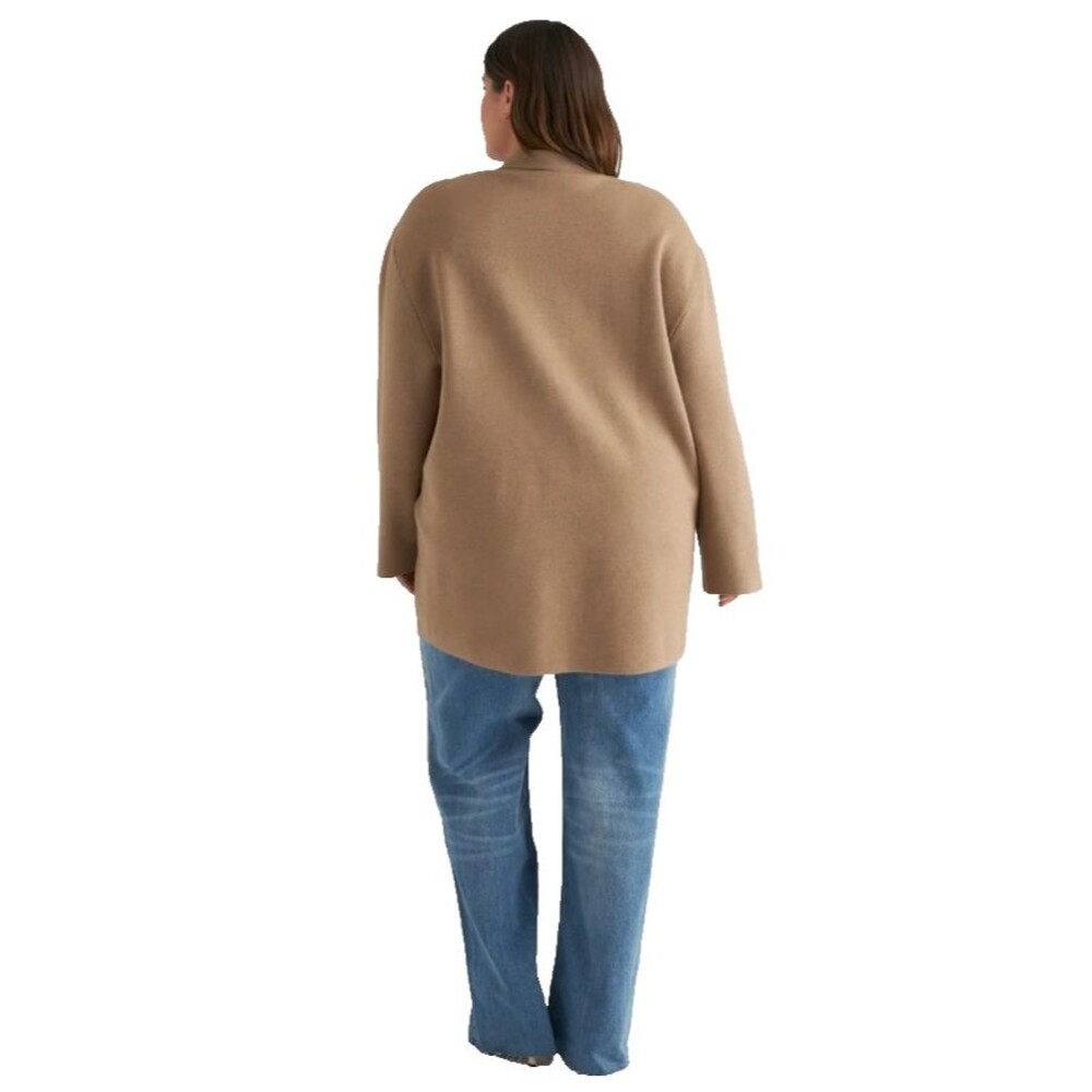 Quince Eco-Knit Milano Stitch Oversized Shirt Jacket Warm Taupe Shacket Large - Picture 11 of 11